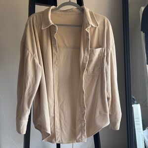 Men's Beige Corduroy Shirt